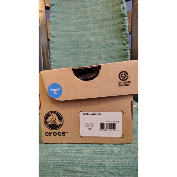 CROCS Vezzy Woman Women's Brown and Pink Thong Sandals Size 8 - Picture 5 of 8